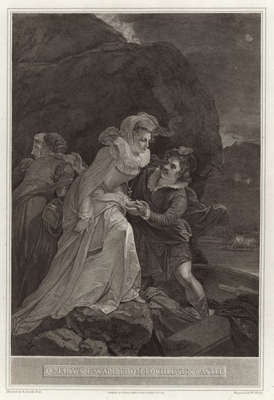 La fuite de la reine Marie du château de Lochleven - English School