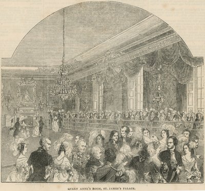 La chambre de la reine Anne au palais de St James - English School