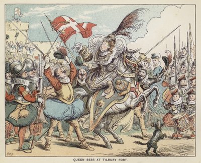 La reine Bess et le fort de Tilbury - English School