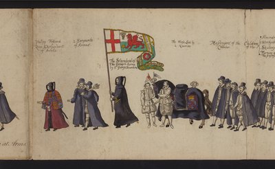 Procession funéraire de la reine Elizabeth I - English School