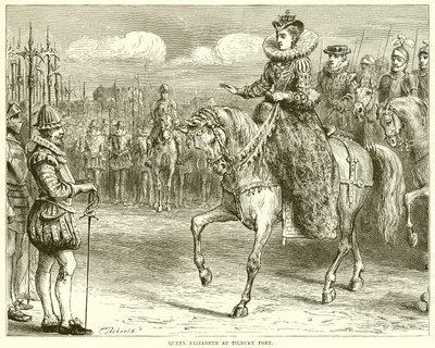 La reine Élisabeth à Tilbury Fort - English School