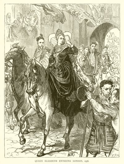 La Reine Élisabeth entrant à Londres, 1558 - English School