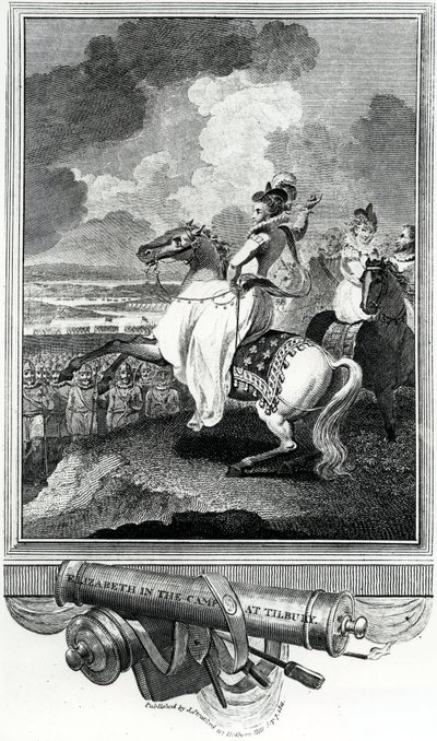 La reine Élisabeth dans le camp de Tilbury, 1811 - English School