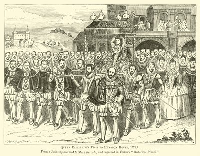 Visite de la Reine Élisabeth à Hunsdon House, 1571 - English School