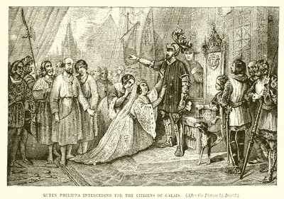 La reine Philippa intercédant pour les citoyens de Calais - English School