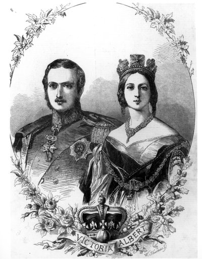 Reine Victoria (1819-1901) et Prince Albert (1819-61) gravé par W. Thomas, 1844 - English School