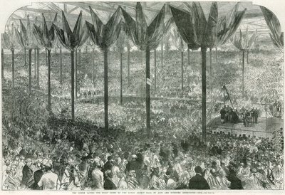 La reine Victoria posant la première pierre du Royal Albert Hall - English School