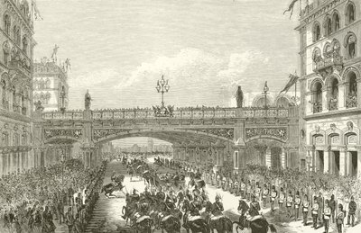 La Reine Victoria ouvrant le Viaduc de Holborn, 1869 - English School