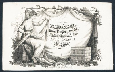 Carte de visite de R Hoskin, drapier, bonnetier, mercier - English School
