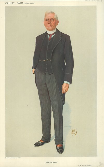 R V Vassar-Smith, Lloyds Bank, 20 juillet 1910, caricature de Vanity Fair - English School
