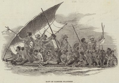 Radeau des Îles Gambier (gravure) - English School