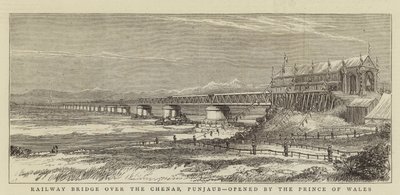 Pont ferroviaire sur le Chenab, Punjab, inauguré par le Prince de Galles - English School