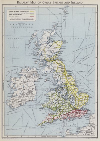 Carte ferroviaire de Grande-Bretagne et d