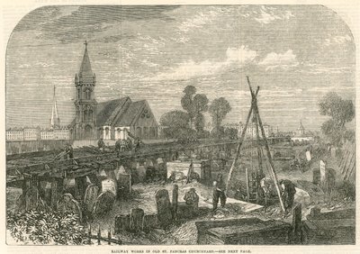 Travaux ferroviaires dans le cimetière de l
