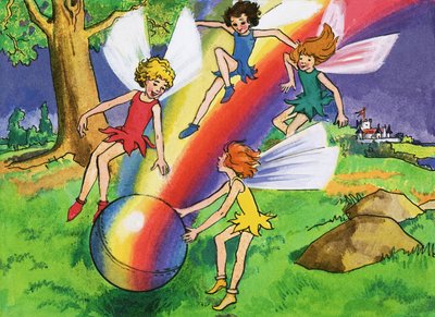 Boule arc-en-ciel et fées - English School