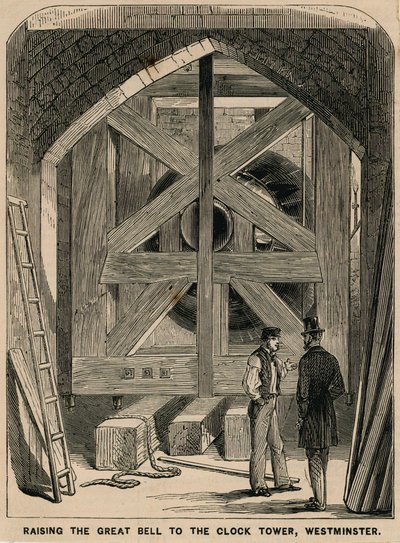 Élévation de la grande cloche (Big Ben) à la tour de l