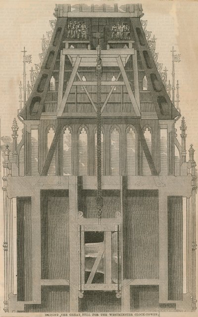 Levage de la grande cloche pour la tour de l
