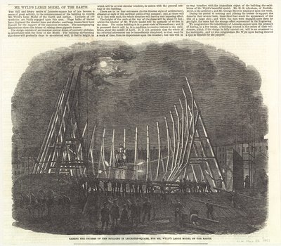 Élever les fermes du bâtiment à Leicester Square pour le grand modèle de la terre de M. Wyld - English School
