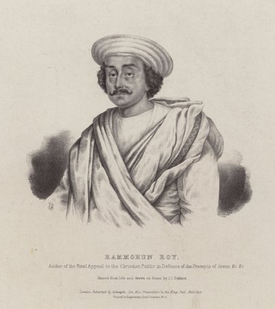 Ram Mohan Roy, philosophe indien, réformateur et fondateur du mouvement Brahmo Sabha - English School