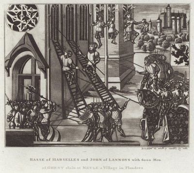 Rasse de Harselles et Jean de Lannoys avec 6000 hommes de Gand tués à Meule, un village en Flandre - English School