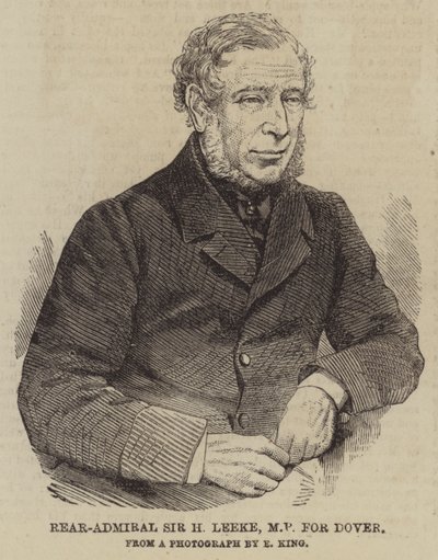 Contre-amiral Sir H Leeke, député de Douvres (gravure) - English School