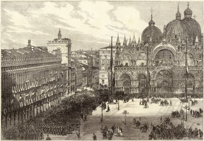 Réception des troupes italiennes devant la cathédrale Saint-Marc - English School
