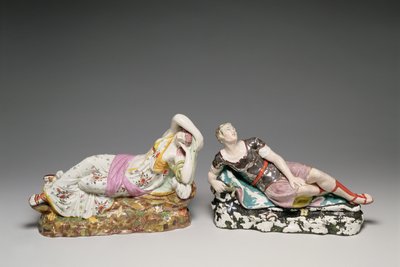 Figures allongées de Cléopâtre (69-30 av. J.-C.) et Marc Antoine (c.82-30 av. J.-C.), Staffordshire, c.1810-20 - English School