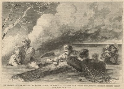 Réfugiés de White Rock, comté de Michigan, cherchant la sécurité dans l