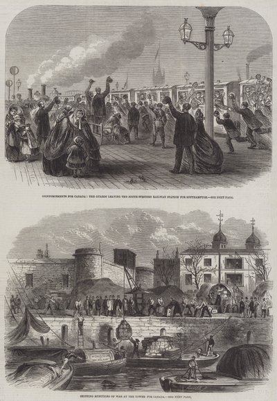 Renforts pour le Canada (gravure) - English School