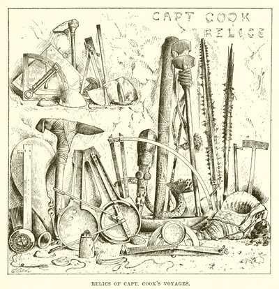 Reliques des voyages du capitaine Cook - English School