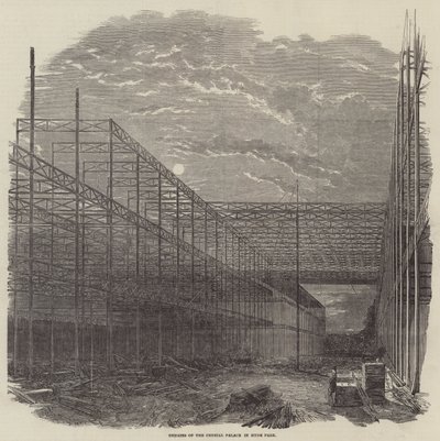 Restes du Crystal Palace à Hyde Park (gravure) - English School