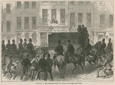 Transfert des prisonniers fenians du palais de justice de Bow Street - English School