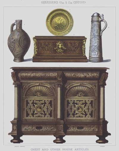 Renaissance, XVIe et XVIIe siècles, coffre et autres articles de maison - English School