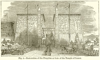Restauration du Propylon ou Porte du Temple de Louxor - English School