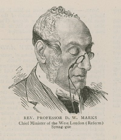 Révérend professeur D W Marks, ministre en chef de la synagogue réformée de West London - English School