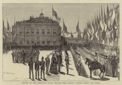 Revue de la brigade navale Ashantee, Sa Majesté passant en revue les rangs - English School