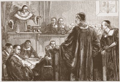 Richard Baxter devant le juge Jeffreys, illustration de L