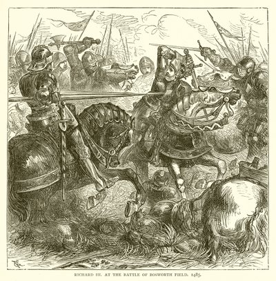 Richard III à la bataille de Bosworth Field, 1485 - English School