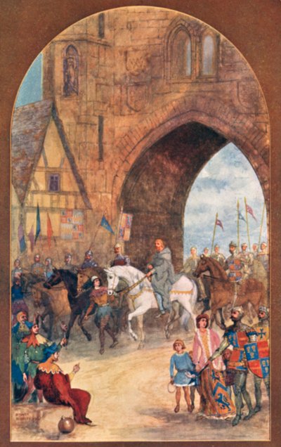 Richard II fait prisonnier par Henry Bolingbroke amené à Chester - English School