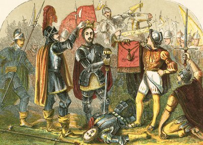 Couronnement de Richmond après la bataille de Bosworth Field - English School