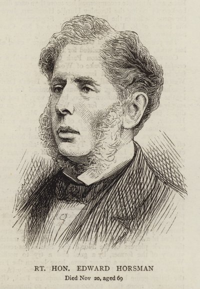 Le très honorable Edward Horsman (gravure) - English School