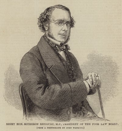 Le très honorable Sotheron Estcourt, député, président du Poor Law Board (gravure) - English School