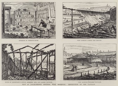 Émeute aux Terrains de Lillie-Bridge, West Brompton, Destruction du Pavillon - English School