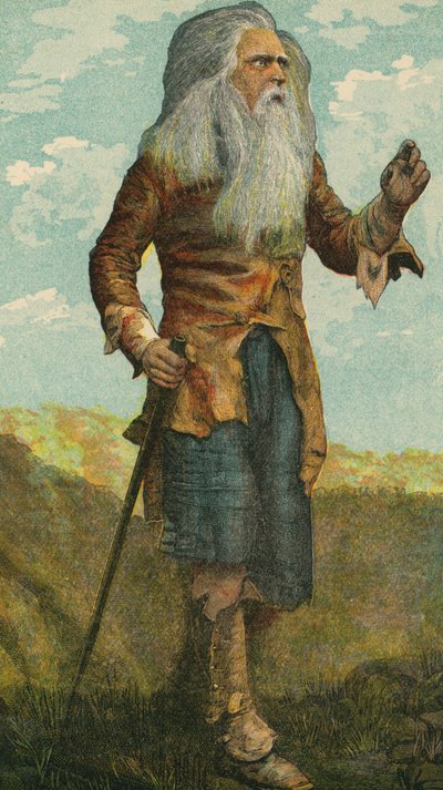 Rip Van Winkle (lithographie couleur) - English School