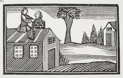 Voler le bacon de la maison, illustration de Chap-books du XVIIIe siècle par John Ashton, pub. 1882 - English School