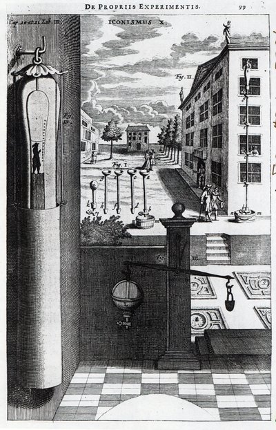 Conceptions et idées de Robert Boyle pour la pompe à vide publiées en 1669 - English School