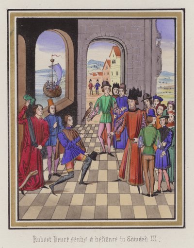 Robert Bruce défie le Roi Édouard III - English School