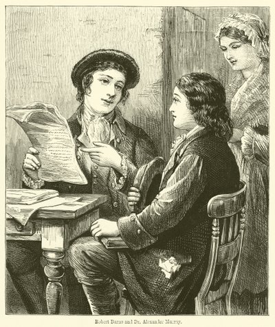 Robert Burns et Dr Alexander Murray (gravure) - English School