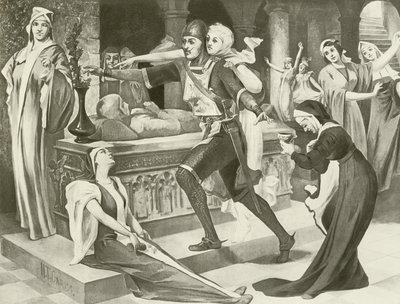 Robert le Diable, Acte III scène iii (gravure) - English School