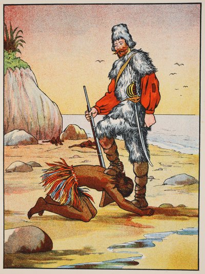 Robinson Crusoé et Vendredi, illustration de L